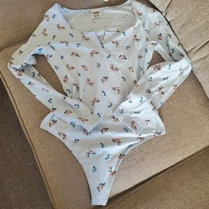 New Victoria Secret Pink floral bodysuit top